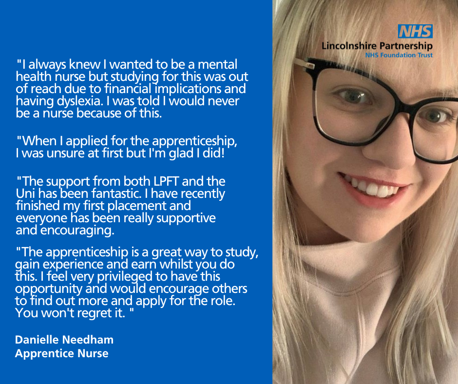 Danielle shares why he likes working for LPFT