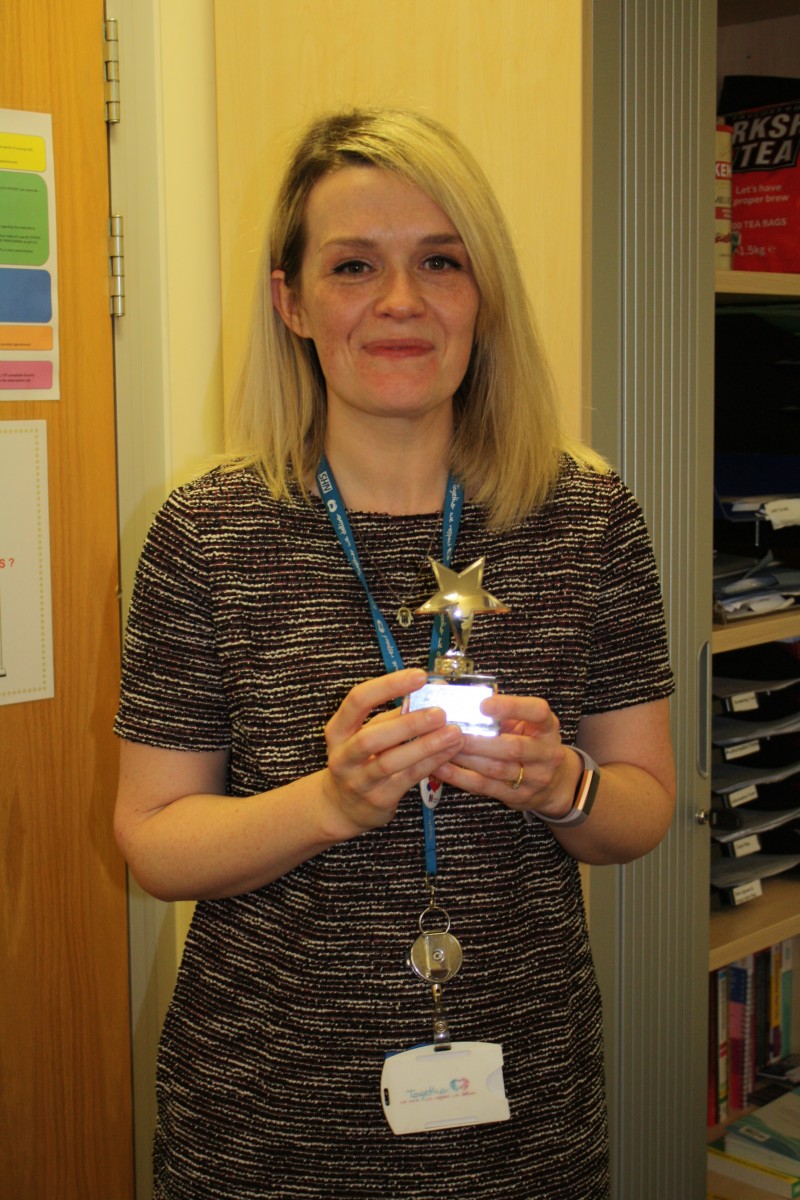 Kerry Hill with her LPFT Heroes award