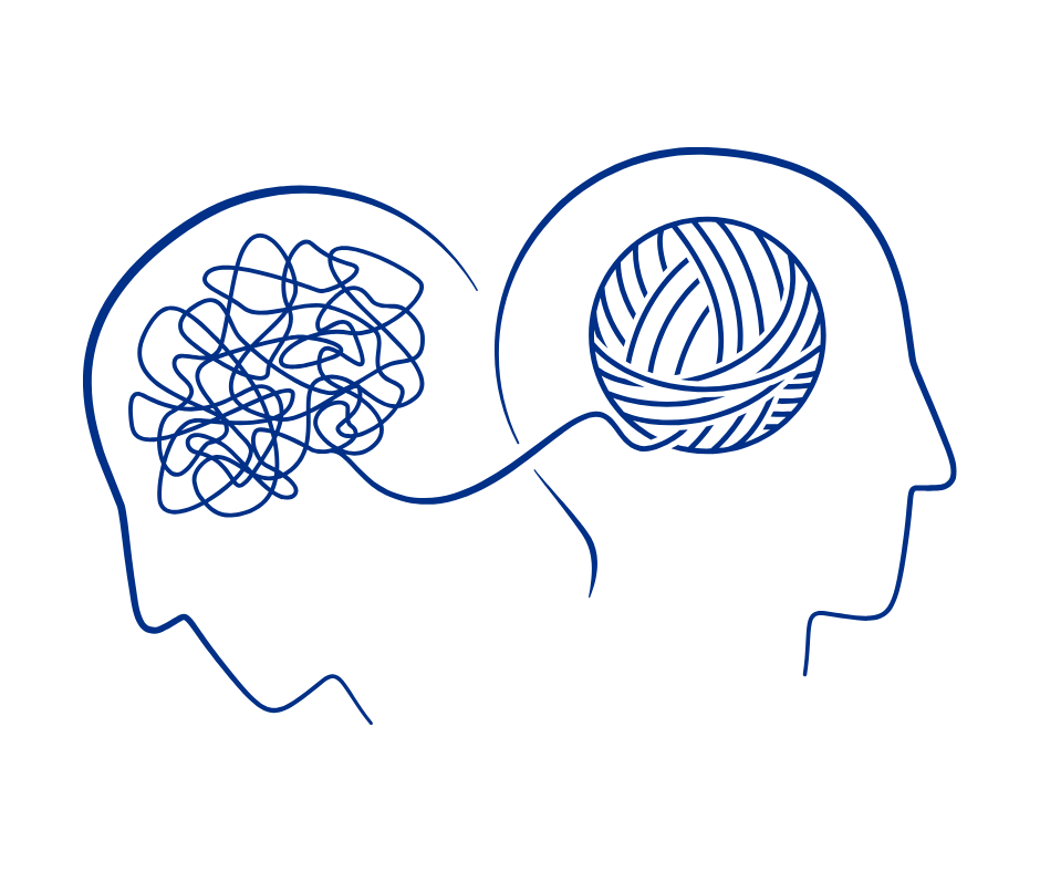 A tangled ball of wool inside someone's mind