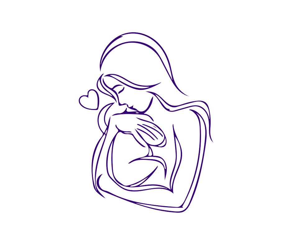 Mum holding baby looing happy