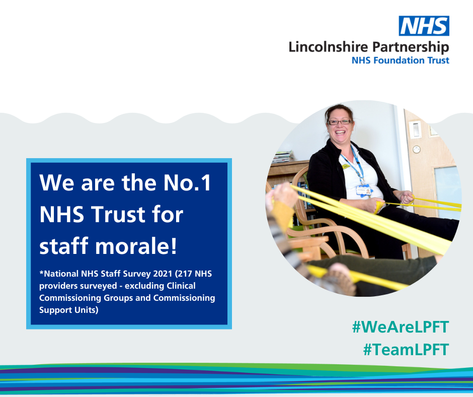 We are the No.1 NHS Trust for staff morale.