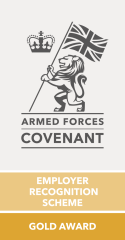 Stonewall Diversity Champions and Armed Forces Covenant Employer Recognition Scheme Silver Award logos