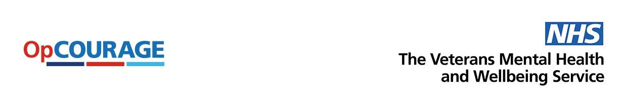 Op Courage and NHS veterans' mental health and wellbeing service logos